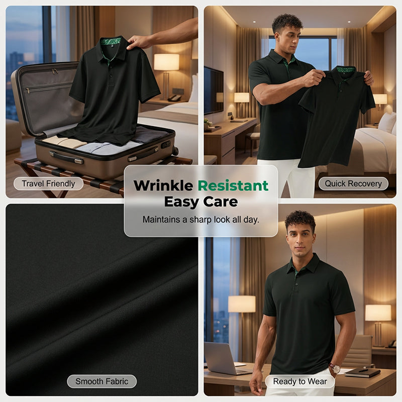 👔 60% OFF NOW! ✨Men's Short-Sleeve Collared Top with Contrast Placket