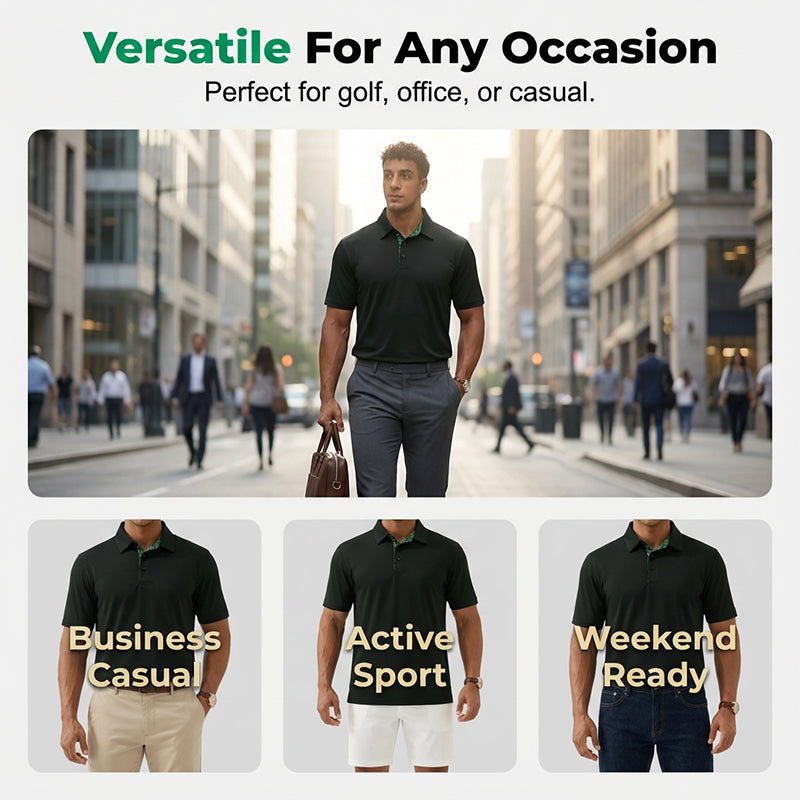 👔 60% OFF NOW! ✨Men's Short-Sleeve Collared Top with Contrast Placket