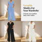 Women‘s Summer Casual Button Front Jumpsuit