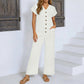 Women‘s Summer Casual Button Front Jumpsuit