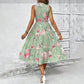 👗New Arrivals 50% OFF💥Women’s Sleeveless Floral Print Casual Dress – Smocked Bodice, Tiered Skirt, Midi Length ✨