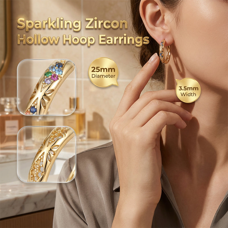 ✨Sparkling Zircon Hoop Earrings: The Perfect Mother’s Day Gift Set 🎁