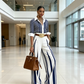 ⏳Time-Limited Special⏰Women's Striped Shirt & Wide-Leg Pants 2-Piece Set