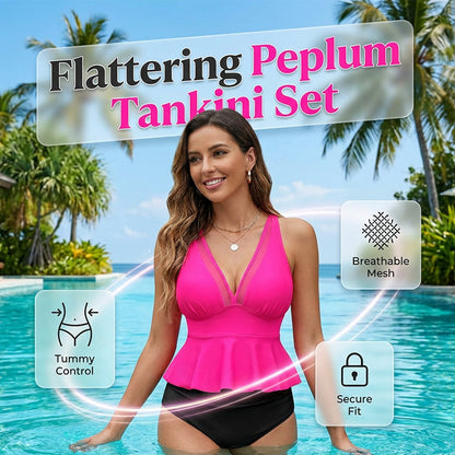 Women's Peplum Tankini Set with Bottom