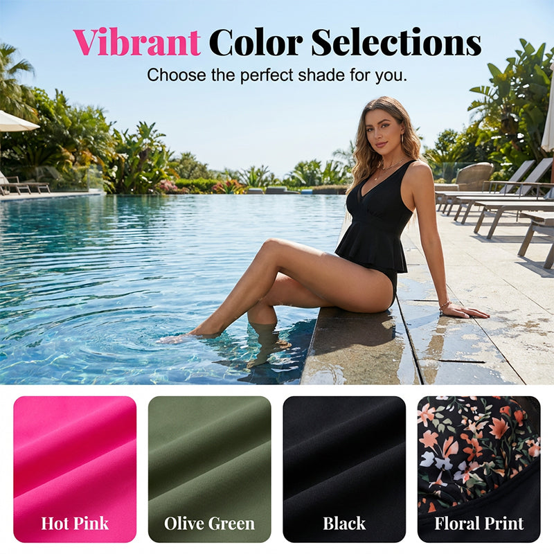 Women's Peplum Tankini Set with Bottom