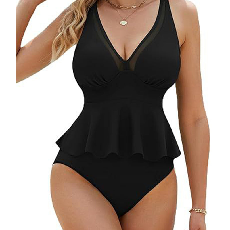 Women's Peplum Tankini Set with Bottom