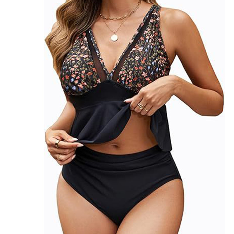 Women's Peplum Tankini Set with Bottom
