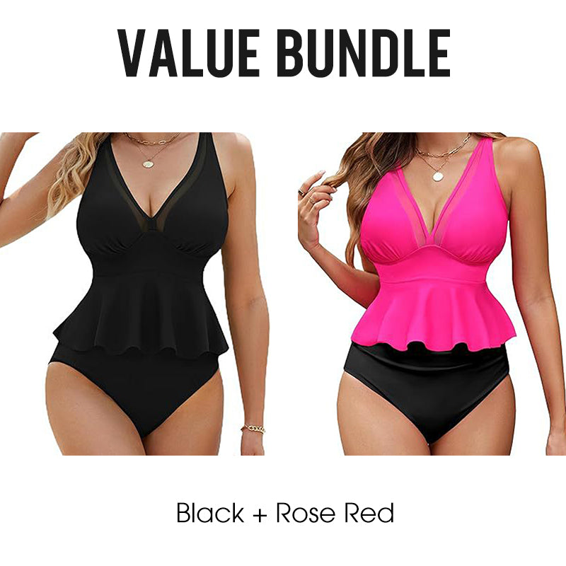 Women's Peplum Tankini Set with Bottom