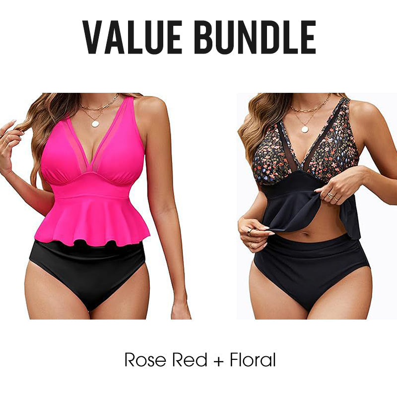 Women's Peplum Tankini Set with Bottom