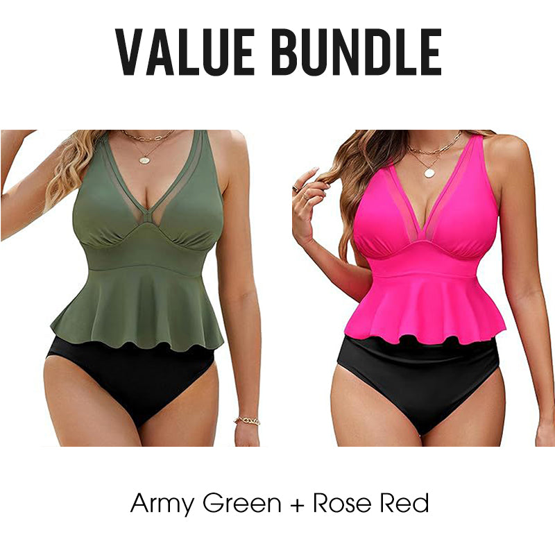 Women's Peplum Tankini Set with Bottom