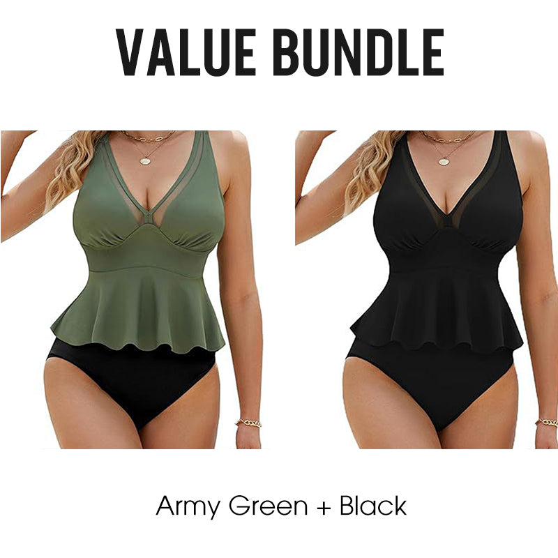 Women's Peplum Tankini Set with Bottom