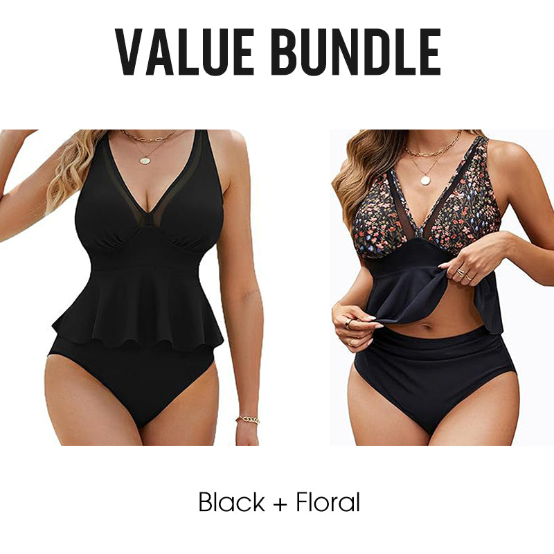 Women's Peplum Tankini Set with Bottom
