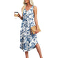 Women's Sleeveless Floral Print Midi Dress