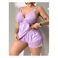 🥳2026 HOT SALE🥳💞50K+ SOLD!👗🌸 60% OFF! Lace Trim Camisole & Shorts Pajama Set – Soft satin-like fabric, adjustable straps & V-neck. Elastic waist shorts for easy on/off. Perfect for a relaxing night. 🛏️✨