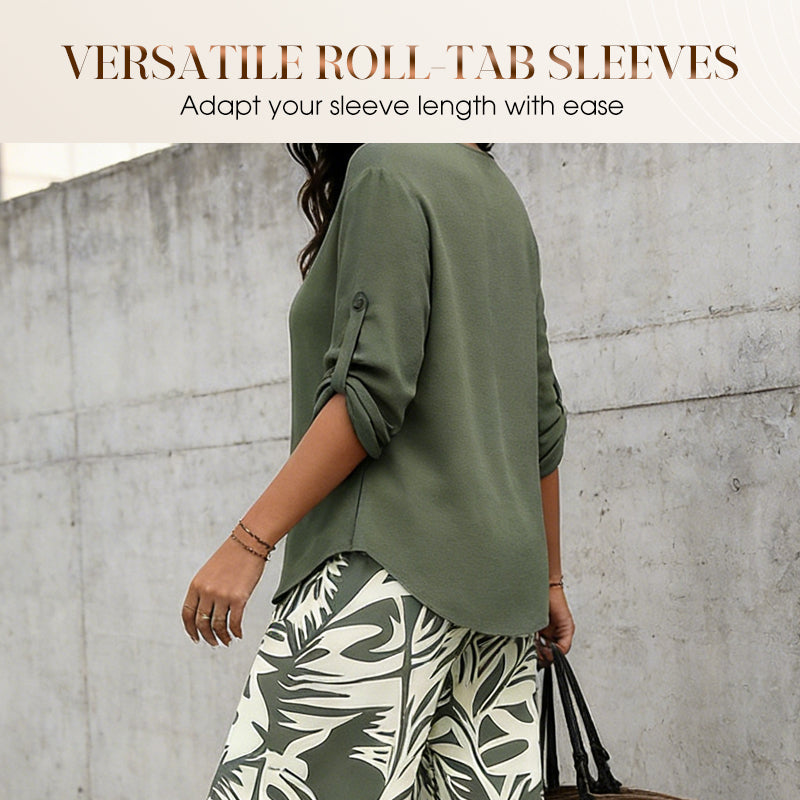 ⏰🔥LIMITED TIME 50% OFF! 🌸 Women’s V-Neck Blouse & Printed Wide-Leg Pants Set – Trendy, Comfortable & Perfect for Any Occasion 💃✨