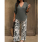 ⏰🔥LIMITED TIME 50% OFF! 🌸 Women’s V-Neck Blouse & Printed Wide-Leg Pants Set – Trendy, Comfortable & Perfect for Any Occasion 💃✨