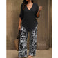 ⏰🔥LIMITED TIME 50% OFF! 🌸 Women’s V-Neck Blouse & Printed Wide-Leg Pants Set – Trendy, Comfortable & Perfect for Any Occasion 💃✨