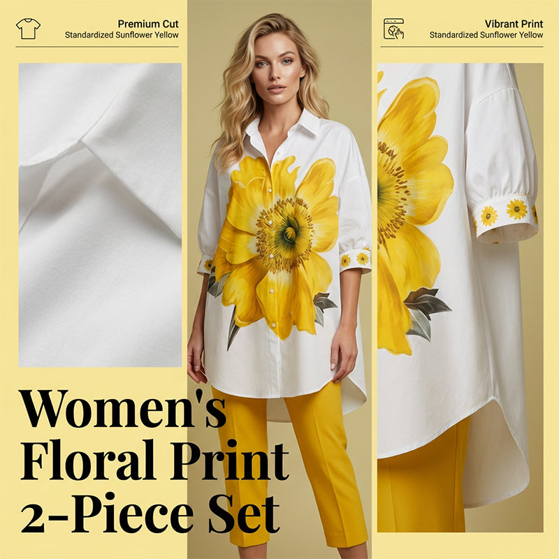 Women's Floral Print 2-Piece Set | Chic Oversized Top + Cropped Pants, Resort Ready! 🌸✨