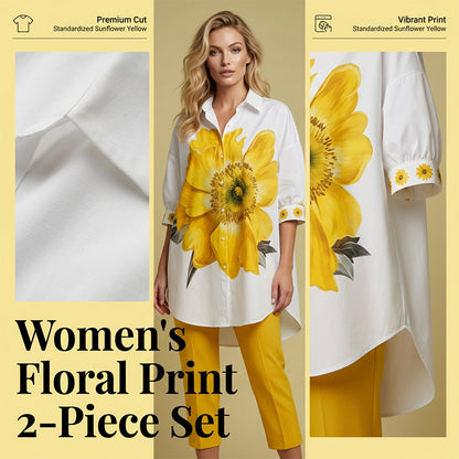 Women's Floral Print 2-Piece Set | Chic Oversized Top + Cropped Pants, Resort Ready! 🌸✨