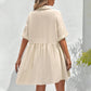 💃2026 Summer Sale-60% OFF💐Women's Short Sleeve Button Down Textured Babydoll Dress with Pockets
