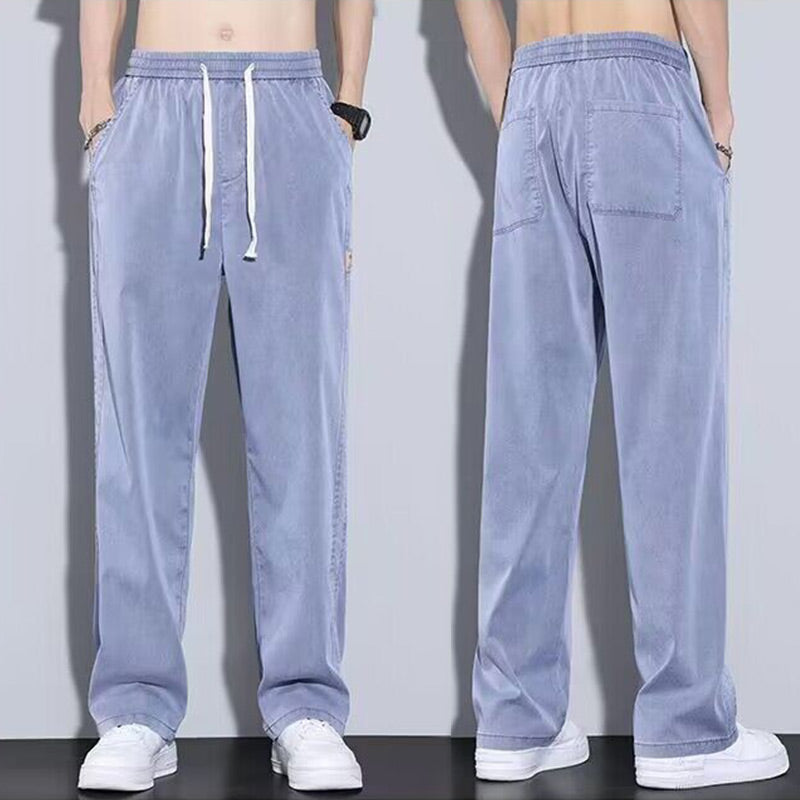 💯 NEW! Men's Ice Silk Straight Casual Jeans
