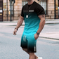 Men's Gradient Color T-Shirt & Shorts Set