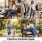 🔥2026 Newest Models-Women’s Elastic Waist Loose Fit Cropped Jeans