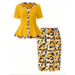 Women's 2-Piece Peplum Top and Bodycon Skirt Set