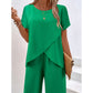 ⏰50% OFF! 💃 Women’s Casual Asymmetrical Top & Wide-Leg Pants Outfit – Flowy, Comfortable & Effortlessly Chic ✨🌿