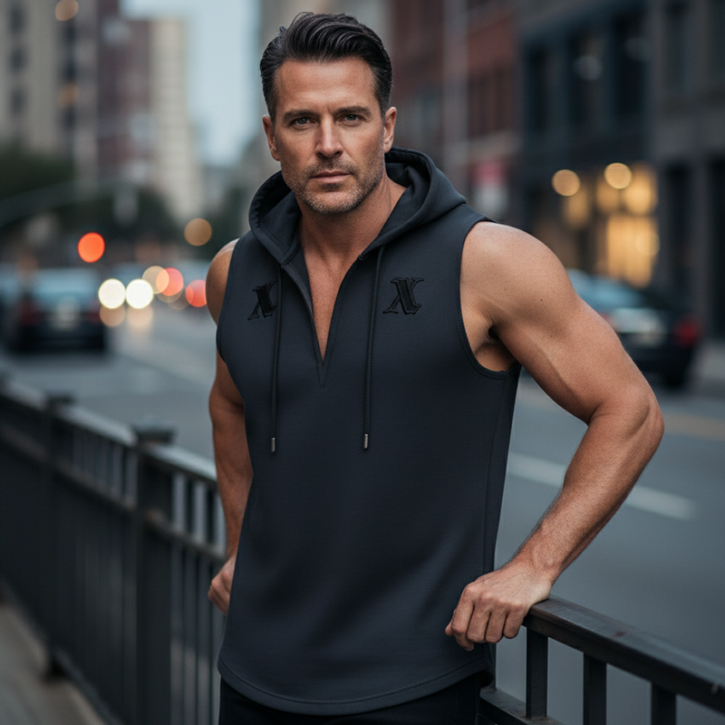 ⏰🔥LIMITED TIME 50% OFF! 💪 Men’s Sleeveless Workout Hoodie Tank Top – Breathable, Comfortable & Perfect for Gym or Outdoor Training 🔥✨