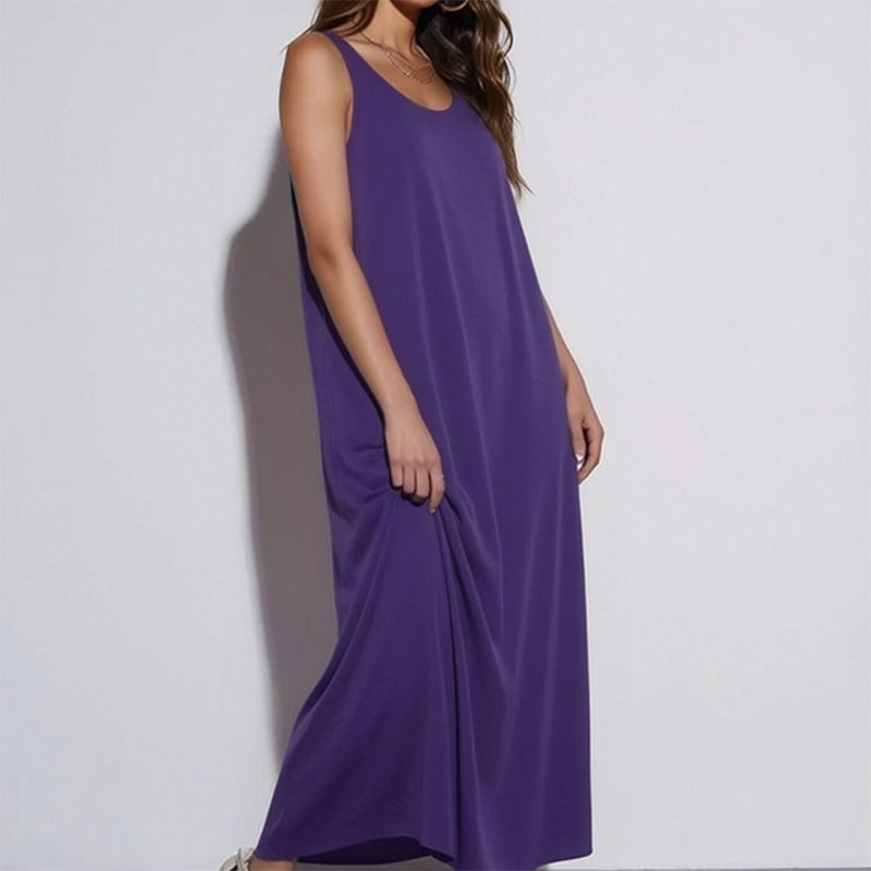 👗 LIMITED-TIME 50% OFF! ✨ Women's Sleeveless Maxi Dress – Solid Color, Side Pockets, A-Line, Durable Polyester 🌸