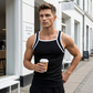 Men's Contrast Piping Ribbed Muscle Tank