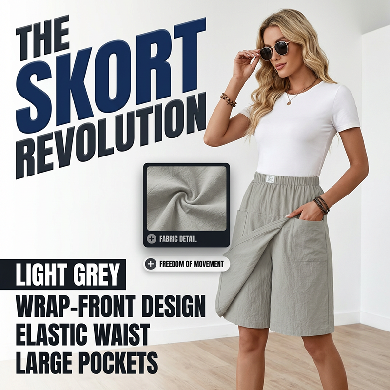 🎉 LIMITED TIME: 50% OFF! ⏳💃Women's Casual Elastic Waist Wrap Skort
