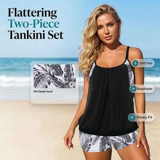 💨🔄 LIMITED TIME 50% OFF! 🏊‍♀️Tankini & Shorts Set – Flexible fit & quick-dry fabric – Move freely in water.