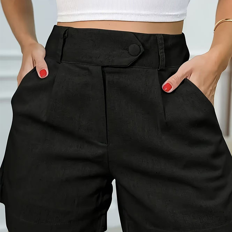 Women's High-Waist Pleated Shorts