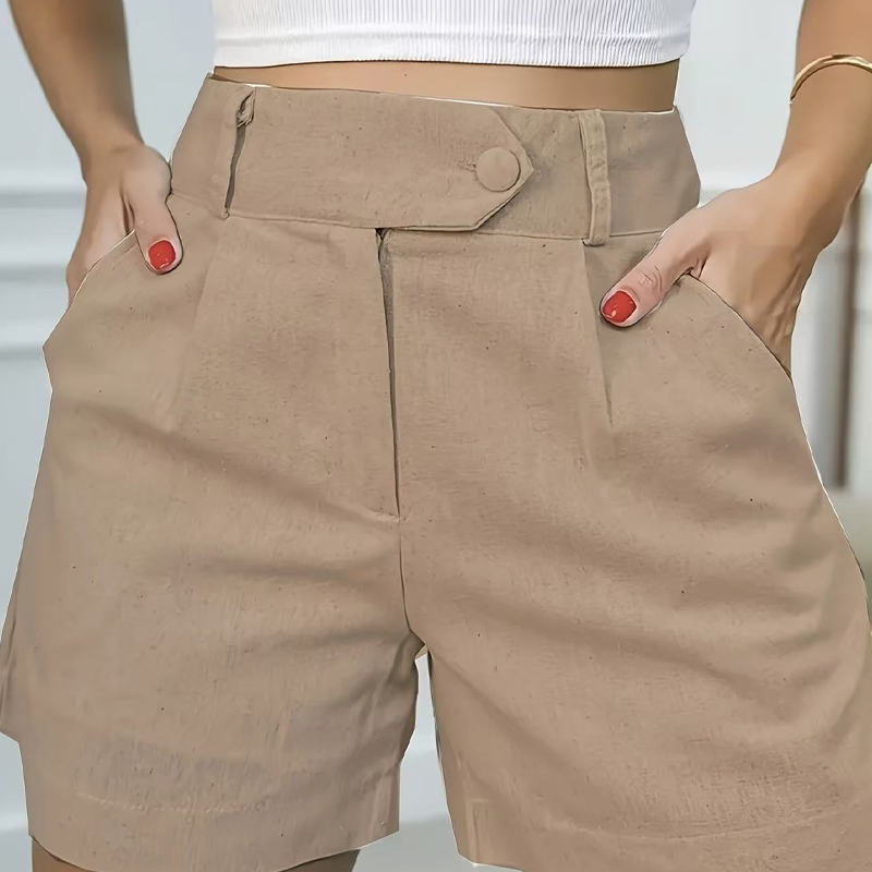 Women's High-Waist Pleated Shorts