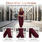 Contrast Trim Top & Wide Leg Pants Set
