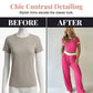 Contrast Trim Top & Wide Leg Pants Set