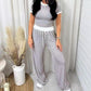 Contrast Trim Top & Wide Leg Pants Set