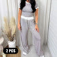 Contrast Trim Top & Wide Leg Pants Set