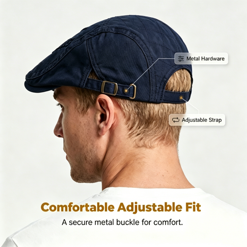 Men's "Bustling" Embossed Flat Ivy Cap