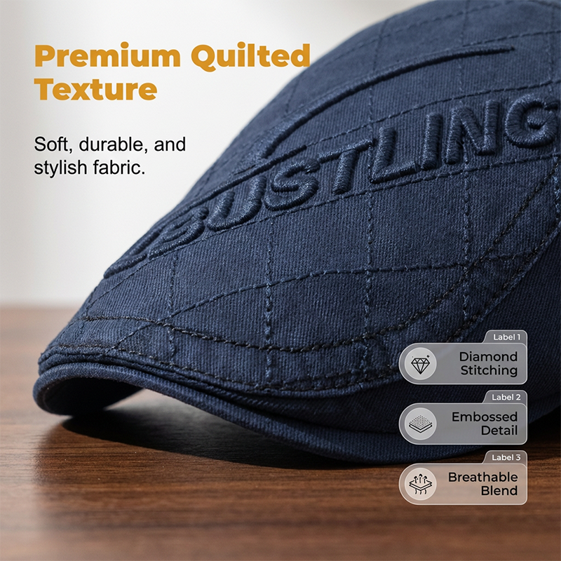 Men's "Bustling" Embossed Flat Ivy Cap