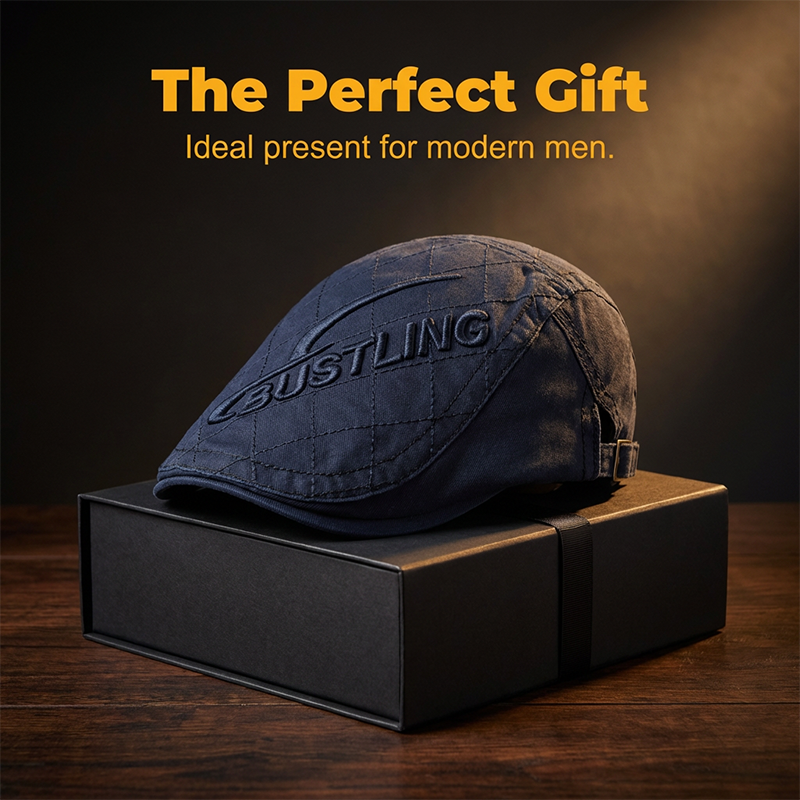 Men's "Bustling" Embossed Flat Ivy Cap