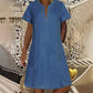 📢📢50% OFF !! ⏰Women's Short Sleeve V-Neck Denim Dress