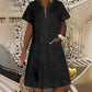 📢📢50% OFF !! ⏰Women's Short Sleeve V-Neck Denim Dress