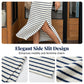 Flash Sale! ✨Stylish Striped Collared Short-Sleeve Dress👗Elegant & Slimming