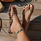 Leopard Print Flip-Flops with Heart Charm