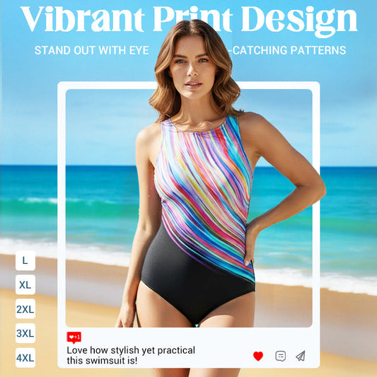 📢📢50% OFF !! ⏰ Fashion Printed One-Piece Swimsuit | Soft Stretch Fabric & Ruching Detail for an Instant Slimming Look