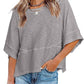 🎉 2026 Sale — Over 54,000 Sold! 👚 Women's Solid Color Splicing Loose Five Points Flare Sleeve T-Shirt – Breathable & Flowy 🌸