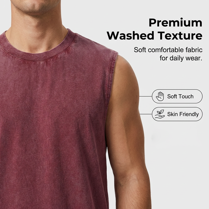 ⏳Limited-time 50% off⏰👕Vintage Wash Sleeveless Tank Top – Soft Cotton Feel & Relaxed Summer Fit✨
